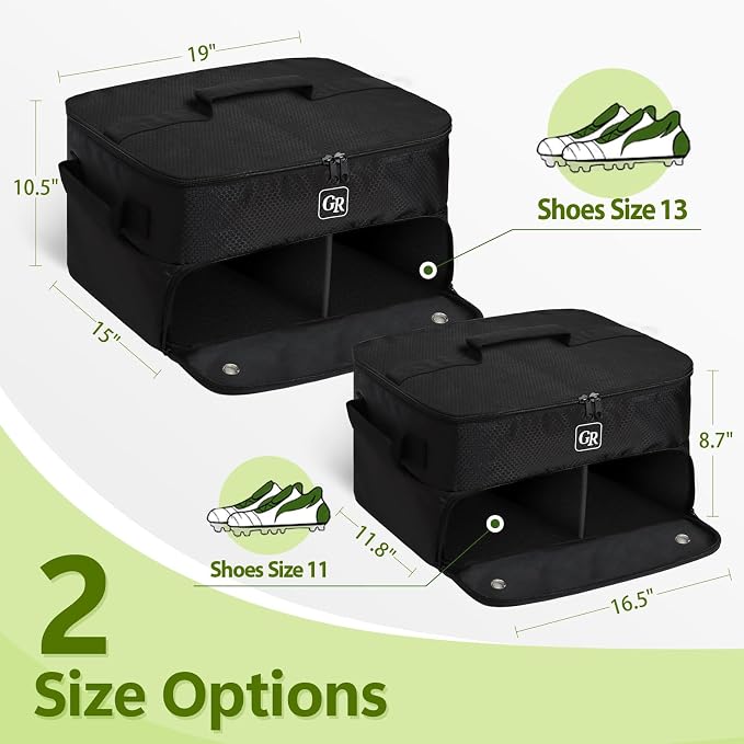 Fathers Day Dad Gifts for Men，Odor-Absorbing 2-Layer Large Golf Trunk Organizer with Activated Carbon Fabric - Water-Resistant Golf Shoe Bag for Shoes Balls Tees Clothes Gloves Golf Accessories