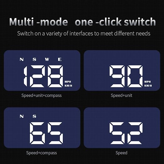 Heads up Display for Cars,Speedometer for Car W2S(White),Digital Speedometer for Car with Overspeed Alarm,Automatic Brightness Adjustment,LED Large Font,Plug and Play,Speedometer Suitable for All Cars