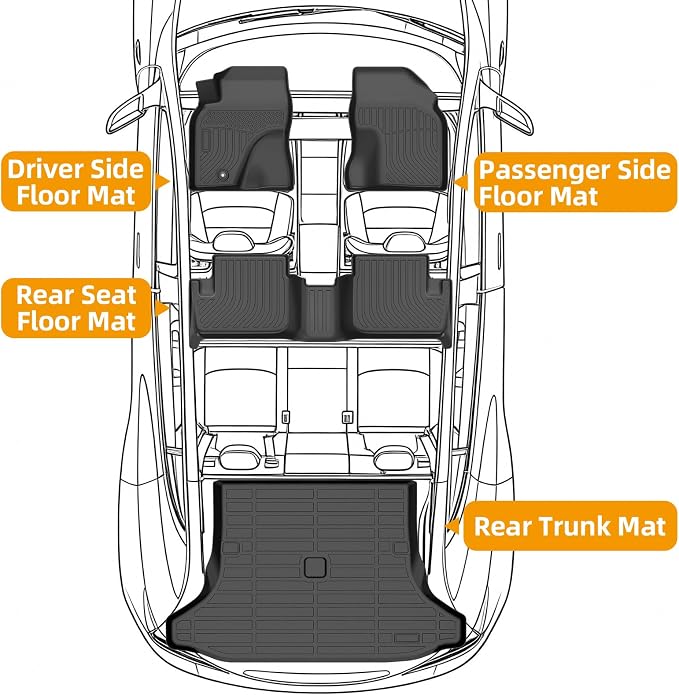 Floor Mats for Floor Mats for Toyota RAV4 2001-2005 | for Toyota RAV4 Base | Limited | Sport Floor Mats, TPE Non-Slip Waterproof Summer Winter, Front & Rear Row & Cargo Mats