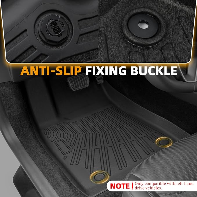 Floor Mats for Toyota Camry 2012-2017, 1st & 2nd & Cargo Liner | Custom Fit Camry LE SE XLE XSE Hybrid LE SE XLE, TPE Anti-Slip Waterproof 2012 Camry Floor Mats Car Accessories