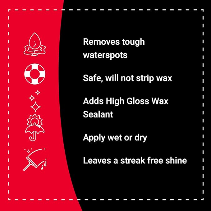Bling Sauce Hot Sauce Hard Water Spot Remover with Wax Sealants, 32 oz | Hard water spot remover cleans without stripping wax, adds glossy sealants and works on boats, RVs, autos and glass