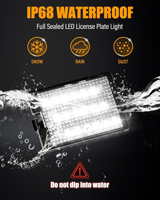 LESAUCE LED License Plate Light For 2014-2023 Dodge Durango Pickup Truck, 6000K White, 18 SMD, Tag Lamp Assembly Replacement, Plug and Play, Pack of 2