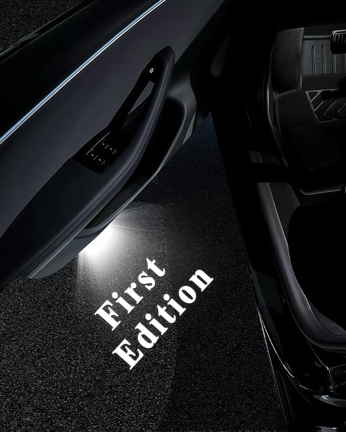 LOWEEY Car Door Lights Logo Projector, Tesla Accessories for Model Y 3 X S | 4K HD Puddle Lights Compatible with Model Y Juniper Model 3 Highland S X, Ultra-Bright No Fade 3D Laser Welcome Light(4 Pack)