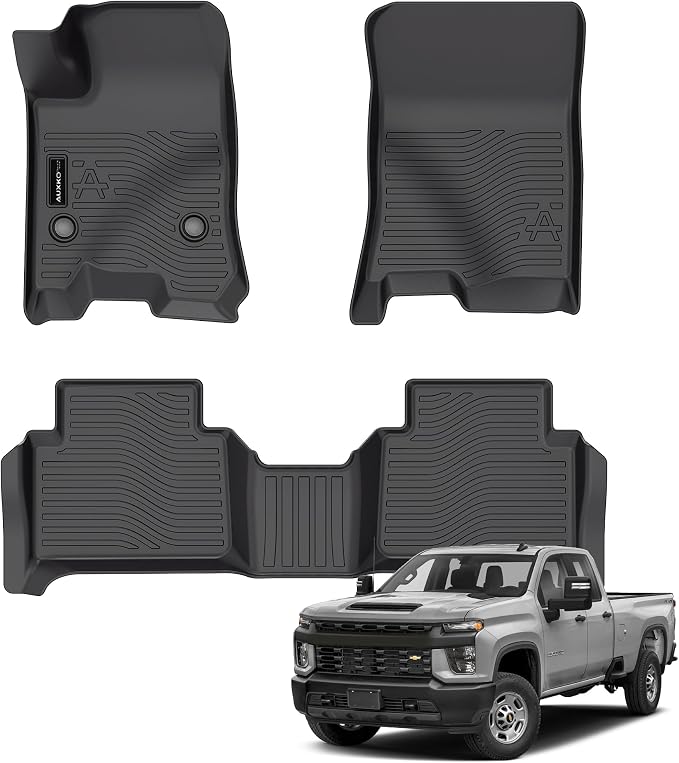 Auxko All Weather Floor Mats Fits for 2026 2025 2024 2023 Chevrolet/Chevy Colorado & GMC Canyon Crew Cab Liners Accessories Odorless Anti-Slip Floor Mats 2 Rows