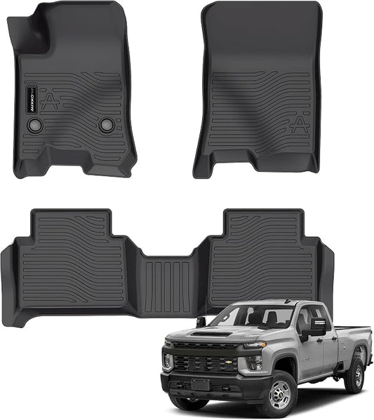 Auxko All Weather Floor Mats Fits for 2026 2025 2024 2023 Chevrolet/Chevy Colorado & GMC Canyon Crew Cab Liners Accessories Odorless Anti-Slip Floor Mats 2 Rows