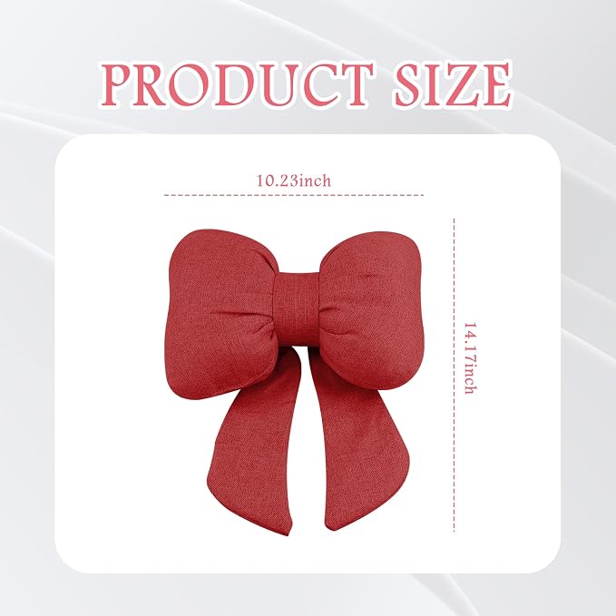 Cute Bow Car Headrest Pillow,Comfortable & Breathable Car Neck Pillows for Relief Neck Fatigue,Universal Head Rest Pillow for Cars Decoration as Birthday Gifts for Women,Girl (Red)