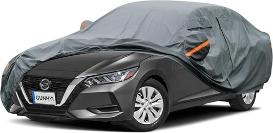 GUNHYI Premium Car Cover Custom Fit Nissan Sentra (2000-2026), 16 Layers Heavy Duty Car Cover Waterproof All Weather with Zipper Door for Sun Rain Snow Dust Uv Protection