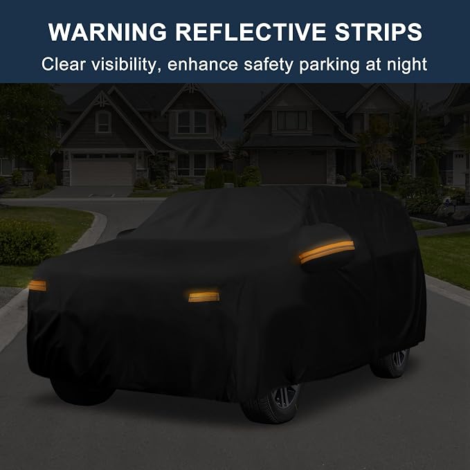 X AUTOHAUX Car Cover for Toyota 4Runner 210D-PU Outdoor Full Car Cover All Weather with Door Zipper for Waterproof Windproof Sun Rain Snow Protection