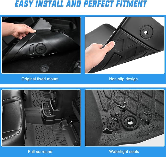 Nilight TPE Floor Mats for Ford F150 F-150 SuperCrew Crew Cab Bucket Seat 2010 2011 2012 2013 2014, All Weather Custom Fit Heavy Duty Floor Liners