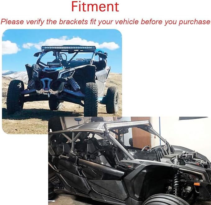 Compatible with 50/52 inch LED Light Bar Upper Roof Windshield Mounting Brackets Compatible with Can Am Maverick X3 and X3 Max 2017-2026 All Models