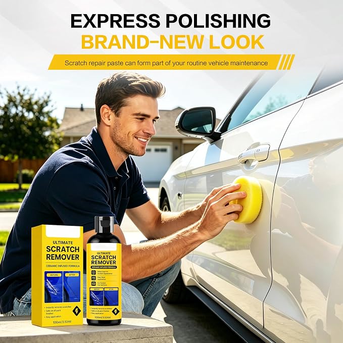Nano Scratch Remover, Quick Restore Shine for Car 2pcs | Plastic Polish Scratch Remover, Deep Car Scratch Remove, Quick Repair Scratches,Swirl & Water Spots Remover