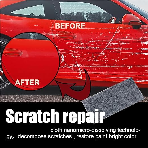 Nano Sparkle Cloth Car Scratch Remover with Scratch Repair Paste,Upgraded Nano Sparkle Cloth for Cars Scratches,Miracle Nano Cleaning Cloth Scratch Remover for Deep Scratch Repair on Car Paint