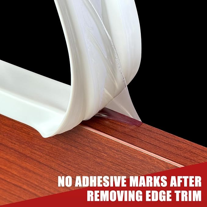 Rubber Edge Trim, Flexible Self Adhesive U Shaped Peel and Stick Edge Banding, 1-3/4"(44.5mm) Big Size U Channel Edge Protector, Baby Proof Edge Guards for Woods, Plywood, Furniture, 20Ft, White