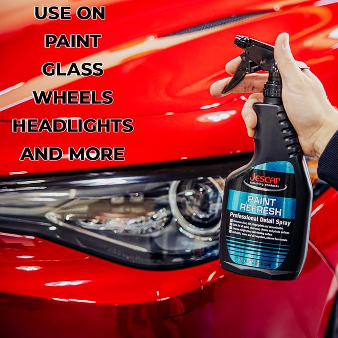 Jescar Paint Refresh Detail Spray - 128oz - Quick Detailer, Spray On Wipe Off, Dust and Fingerprint Remover, High-Gloss Finish, Streak-Free Formula, Instant Shine