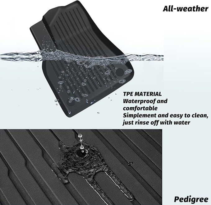 Pedigree 2025-2026 3D TPE All-Weather NEW Floor Mats for Tesla Model Y Juniper -Custom Fit 3-Piece Set with Trunk Liner Heavy Duty,Odorless Rubber Protection