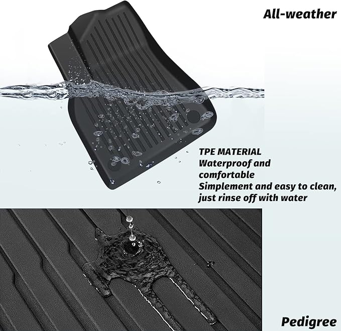 Pedigree Floor Mats Compatible with Tesla Model 3,Custom Fit Floor Liners for 2026 2025 2024 Tesla Model 3,1st & 2nd Row All Weather Protection