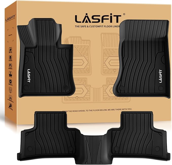 LASFIT Floor Mats for Mercedes Benz GLC 2023-2026 (Coupe Only for 2024-2026), GLC300 /GLC350e /GLC43 AMG/GLC 63 AMG S E, All Weather TPE Floor Liners Custom Fit GLC Car Mats, 1st & 2nd Row Set