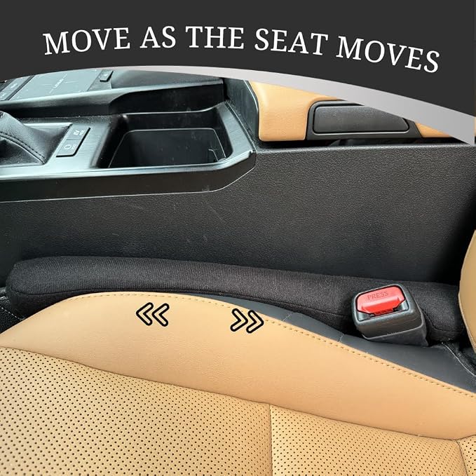 YLXGT Car Seat Gap Filler Universal for Car SUV Truck Accessories Seat Gap Blocker Fit Organizer Fill The Gap Between Seat and Console Stop Things from Dropping Pack of 2 Black