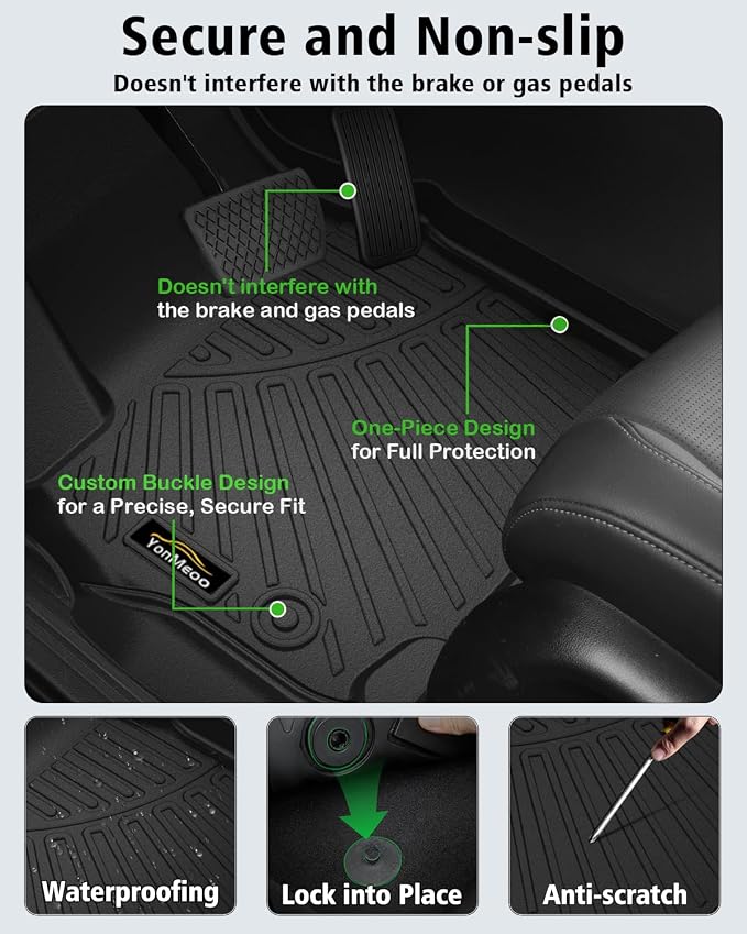 Floor Mats Custom for Toyota 4Runner 1996-2002 | All Weather TPE Rubber Floor Liners, Cargo Liner, Backrest Mat Full Set for 3rd Gen 4Runner Accessories, Black