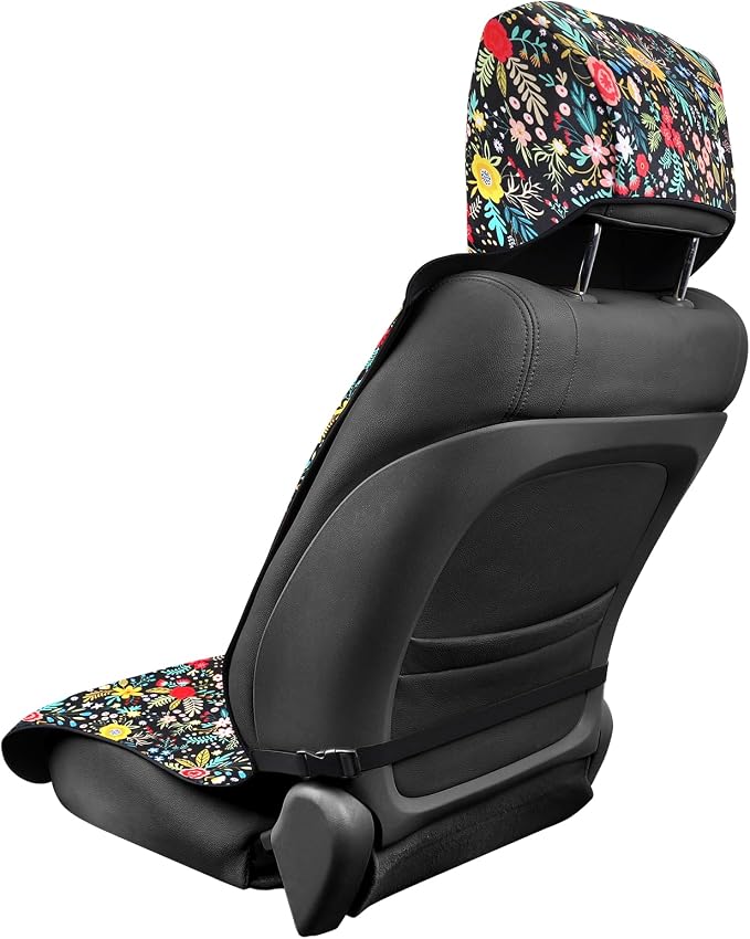 3tyto Universal Car Seat Covers, Waterproof Neoprene Seat Covers - Waterproof & Sweatproof, Machine Washable, Non-Slip Seat Protector for Car, Truck, SUV, Van (Floral, 1 Pack)