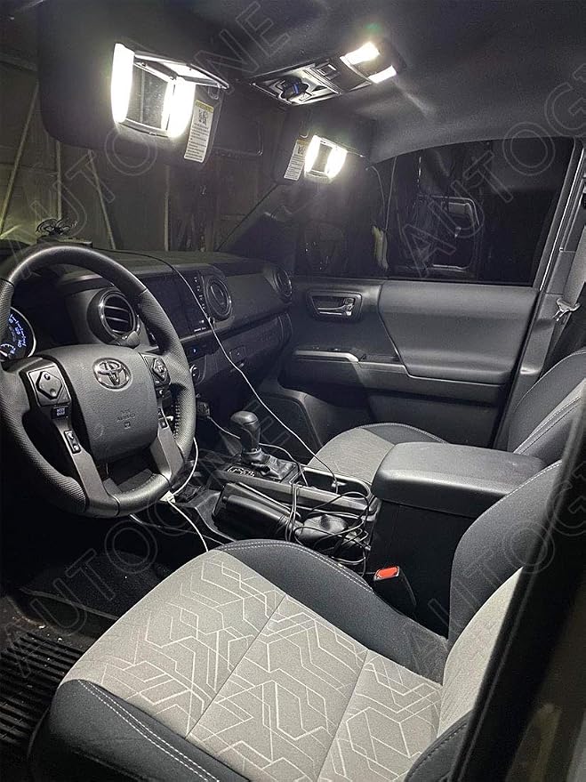 AUTOGINE 18 Piece White Interior LED Lights Kit for Toyota Sequoia 2001 2002 2003 2004 2005 2006 2007 Super Bright 6000K LED Interior Light Bulbs Package + Install Tool