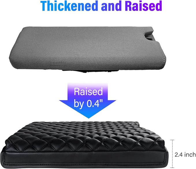 Sinvanho Thickened Center Console Armrest Cover for 2015-2025 Ford F150 Accessories, PU Leather Middle Console Protective Cover, Arm Rest Box Lid Cushion, Fits Only 40/20/40 Jump Seat Console