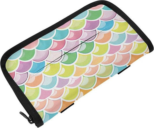 Car Tissue Holder Car Napkin Holder Tissue Box Dispenser Storage Case Sun Visor Mask Holder Accessories with Adjustable Straps Reusable Refillable Bright Multicolor Mermaid Scale