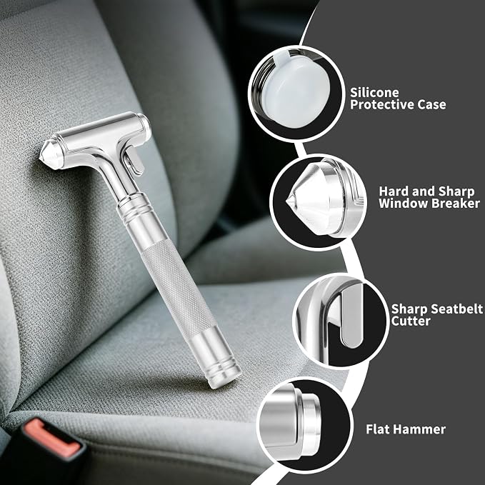 Glass Breaker, 3-in-1 Emergency Escape Tool with Seat Belt Cutter and Window Breaker