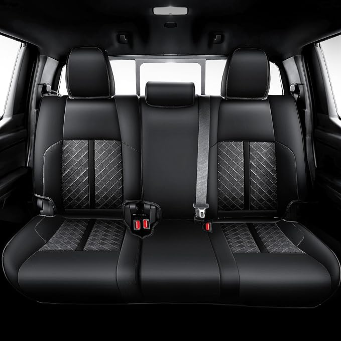 Leather Seat Covers Custom Fit for Tacoma Gen 4th (2024-2026) Double Cab | Custom Fit for SR, SR5, TRD PreRunner, TRD Sport, TRD Off-Road, Limited, Trailhunter - Fully Covered - Fit Like a Glove