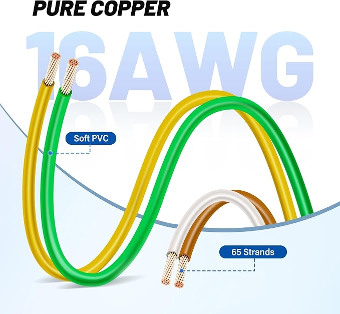 MECMO 4 Pin Trailer Wiring Harness w/Dust Cover, 16AWG 48-Inch Vehicle-Side and 25-Inch Trailer-Side 4-Way Flat Trailer End Connector Truck Trailer Light Plug Socket 4 Prong Male Female Replacement