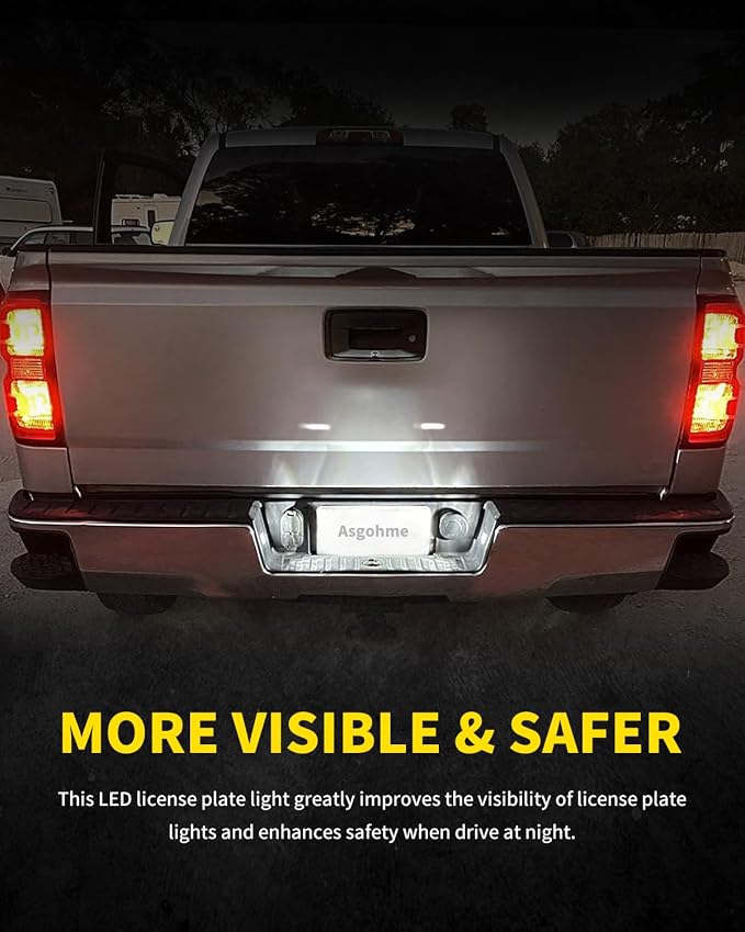 LED License Plate Lights Bright White Tag Lamp Assembly Replacement Compatible with Chevy 2015-2021 Colorado, 2014-2021 Silverado 1500, GMC 2015-2021 Canyon, 2014-2021 Sierra 1500, Pack of 2