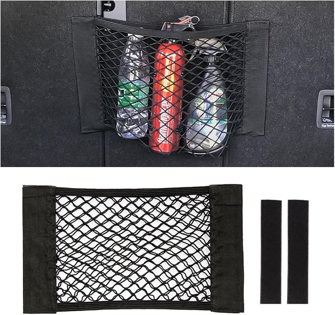 Mesh Cargo Net for Car, Universal Stretchable Trunk Storage Net Wall Sticker Organizer Elastic Pouch Bag for Cars, SUV, Home, Auto Interior Accessories (Medium)