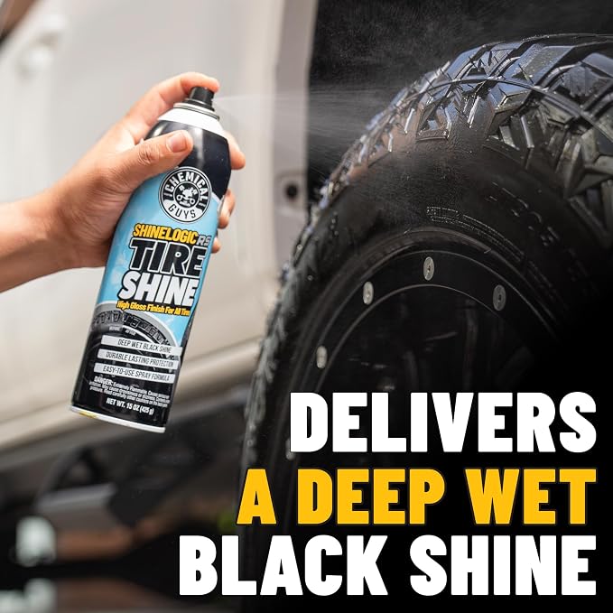 Chemical Guys, ShineLogic Deep Wet Black Tire Shine Dressing, 20 oz, 3 Pack | High-gloss dressing revives faded rubber to a deep wet black shine, helps guard against fading and cracking
