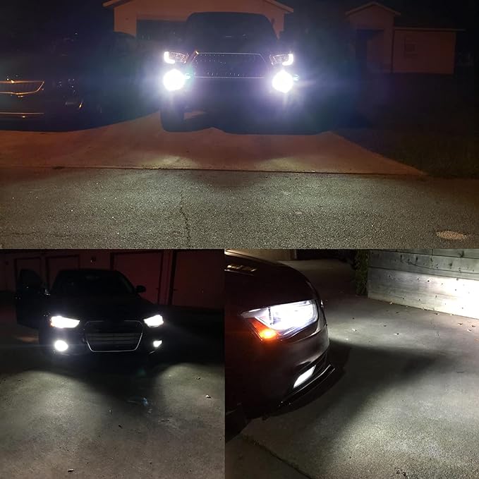 Alla Lighting Super Bright HB4 9006 LED Fog Light Bulbs, 6000K Xenon White 2800Lms Auto 12V Fog Lamps Replacement 5730 33-SMD LEDs