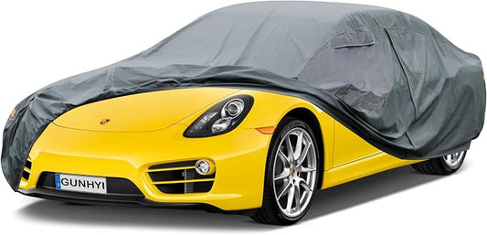GUNHYI 16 Layers Car Cover for Coupe Sports Sedan Waterproof All Weather, Universal Fit Audi TT, BMW Z4, Subaru BRZ, Toyota 86/GR86/Celica/Supra, Mazda RX-7/RX-8, Hyundai Accent, Dodge Viper etc.
