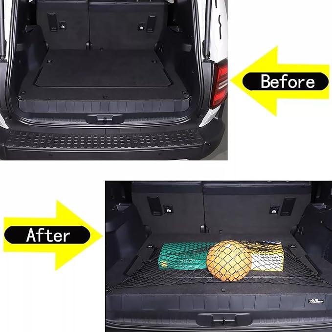 Rear Trunk Organizer Cargo Net for Suitable for 2024 2025 2026 Toyota Land Cruiser 250 1958 Prado Lc250 J250, Floor Style Cargo Net for SUV–Premium Mesh Car Trunk Organizer Vehicle Carrier Storage