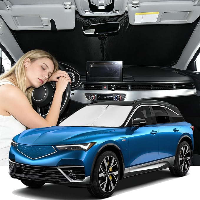 Windshield Sunshade for Acura ZDX 2024-2026 Car Sun Shade 4 Layers | Windshield Accessories Upgrade Blocks UV Rays Custom Fit ZDX 240T Car Window Shades Front Windshield Keep Cool Foldable