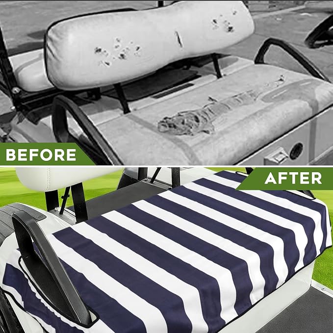 Golf Cart Seat Covers Club Car Golf Cart Accessories for Men Women Golf Carts Seat Towel Blanket 2-Seat Golf Cart Decorations