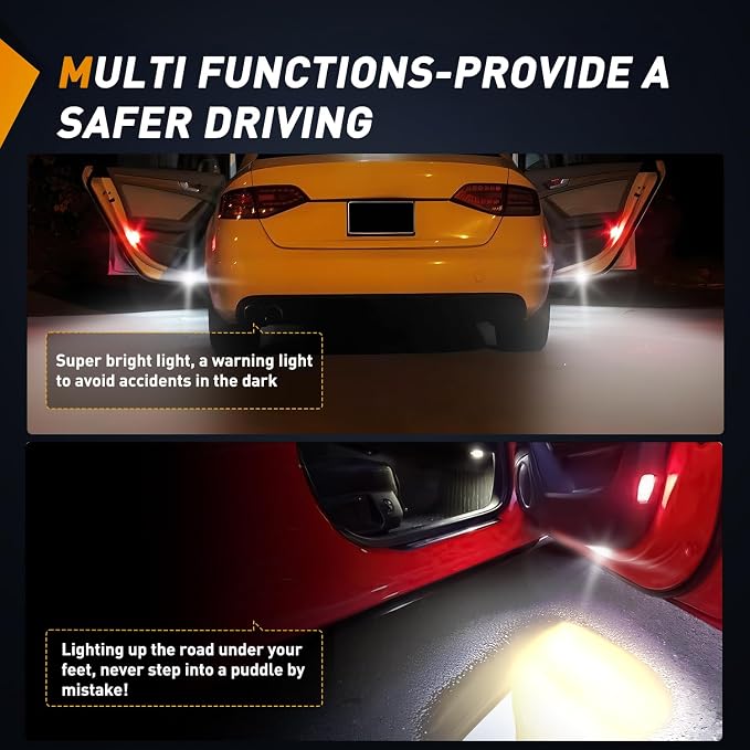 Nilight 2PCS LED Interior Door Panel Light Courtesy Warning Lights White Beam Plug and Play Compatible with Audi A3 A4 A5 A6 A7 S3 S4 S5 S6 S7 Q5 Q7 TT OEM Replacement CANbus Error Free