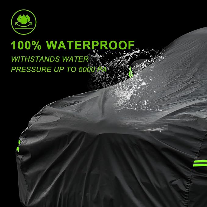 KouKou Waterproof SUV Car Cover Suitable for Mercedes Benz GLC 300 350 from 2015 to 2025, 7 Layers Windproof All Weather Waterproof Outdoor Cover Sun Rain UV Dust Snow Protection. Black
