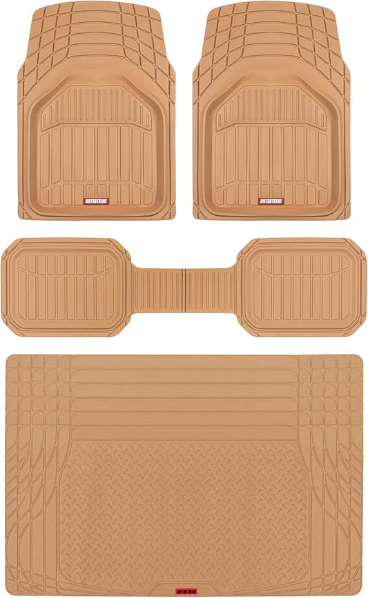 Motor Trend FlexTough Defender Floor Mats for Cars & TrunkShield Trunk Mat Set, Next-Gen Deep Dish Heavy Duty Car All Weather, Rubber Set Auto Truck Van SUV B09VYBHPDK