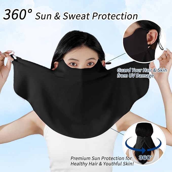 UV Sun Protection Face Mask with Neck Coverage UPF 50+ Face Shield Breathable Design for Summer Outdoor Activities