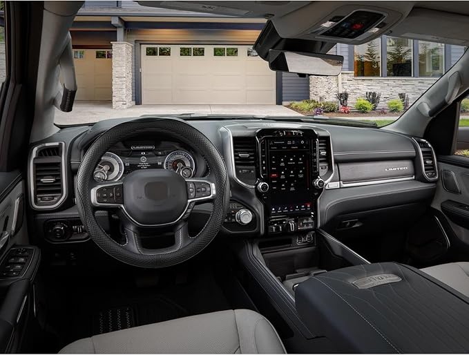 West Llama Customized Auto Car Steering Wheel Cover for Dodge RAM 1500 2500 3500, 15.5-16 inch (Black-Large Size)