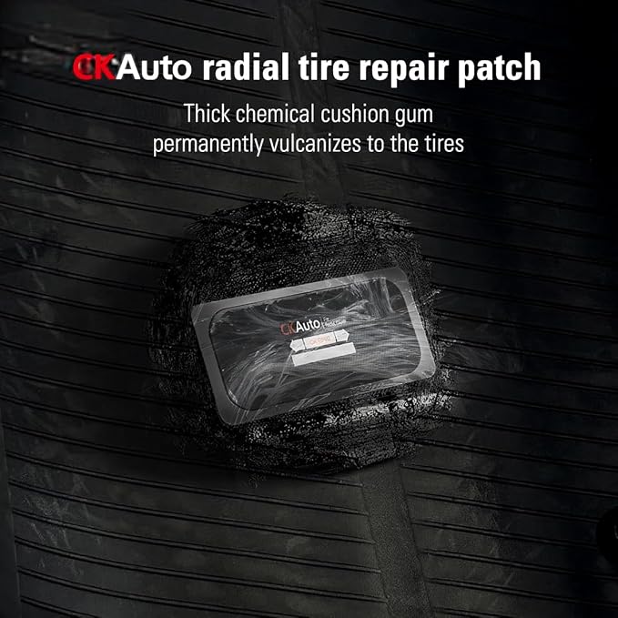 CKAuto 20 PCS Radial Tire Repair Patch Kit Heavy Duty 2-1/4" x 4-1/3" (60 x 110mm), for Cars Vans SUVs Buses & Heavy Trucks Tractor Agricultural Vehicles, Rectangle 2-1/4" x 4-1/3" (60 x 110mm) 20 PCS