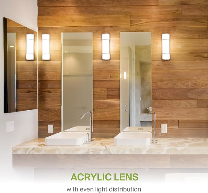 ASD LED 18" Vanity Flush Mount Light Fixture, Linear Bathroom Lighting Bar | 3CCT, Dimmable, Energy Star, ETL Listed | 20W 1650LM 3000-5000K 120V | Long Bath Wall Sconce Over Mirror | Nickel, 4 Pack