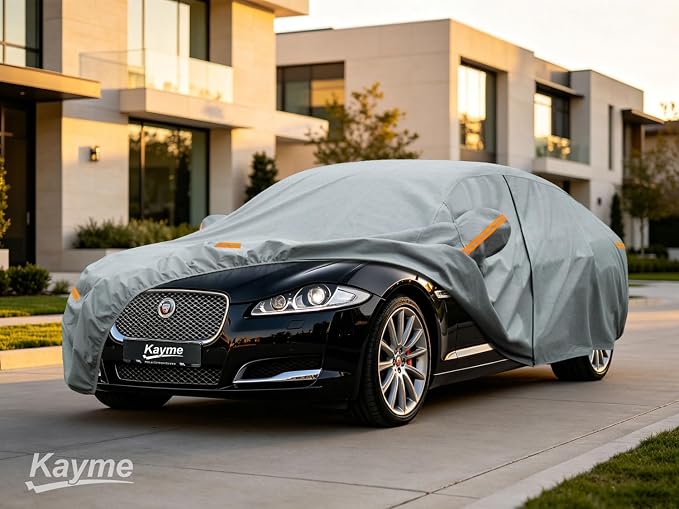 Kayme Heavy Duty Car Cover Custom Fit Jaguar XF(2007-2025), Waterproof All Weather for Automobiles, Full Exterior Covers Sun Rain UV Protection.