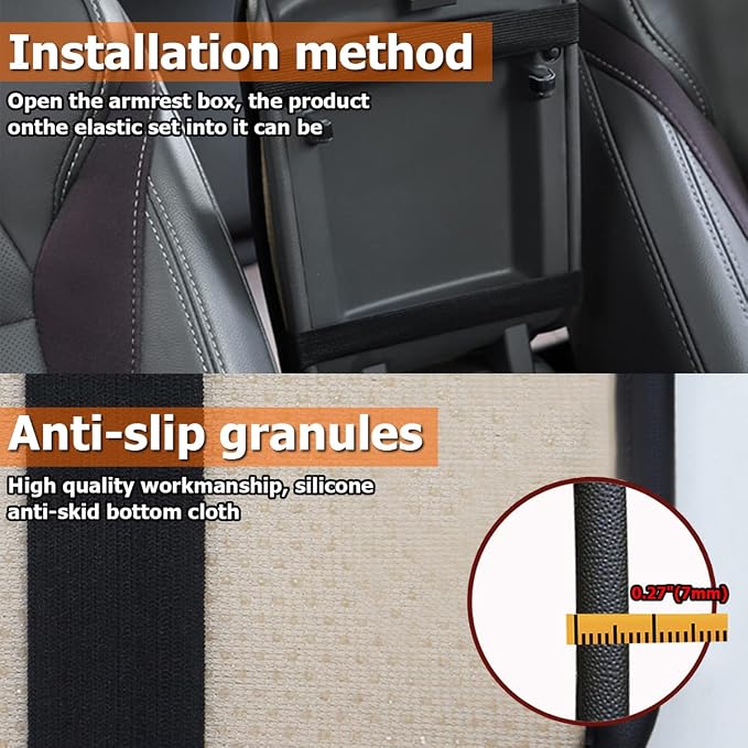 Moly Magnolia Car Center Console Cushion Pad, Universal Leather Waterproof Armrest Seat Box Cover Protector,Comfortable Car Decor Accessories Fit for Most Cars, Vehicles, SUVs (Purple)