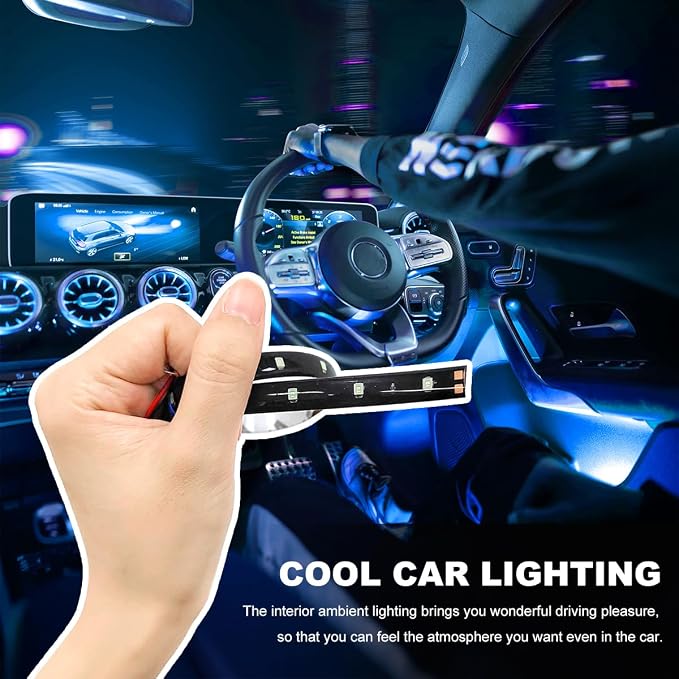 Wevdn 6 PCS 15 LED Strip Underbody Light, DC 12V 1Ft Flexible Underglow Car LED Light Strip with 6 Inch Wire, Waterproof LED Interior Exterior Decoration for Car Truck Motorcycle (Ice Blue)