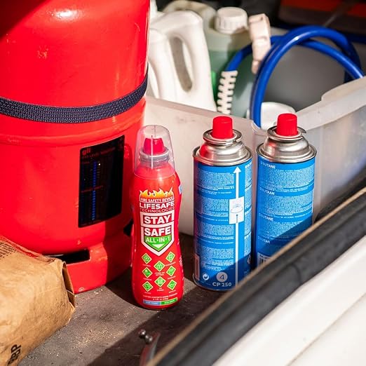 LifeSafe Technologies StaySafe All-in-1 Portable Fire Extinguishing Spray | Compact Fire Spray Smothers 10 Types of Fires | Non-Toxic, Non-Hazardous & Eco-Friendly for Home, Kitchen and Garage