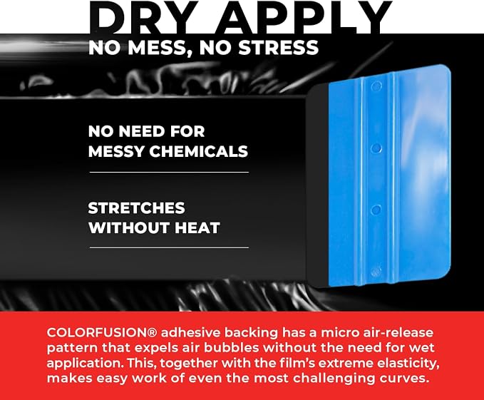 ColorFusion PPF by VViViD, Gloss Piano Black Dry Apply PPF Vinyl Car Wrap Roll 1.3ft x 5ft